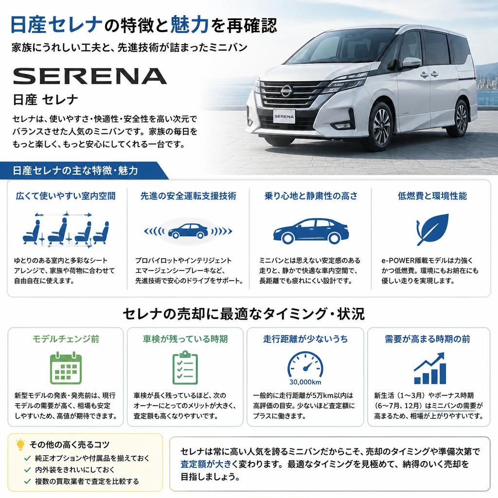 セレナの魅力と売却に最適なタイミング