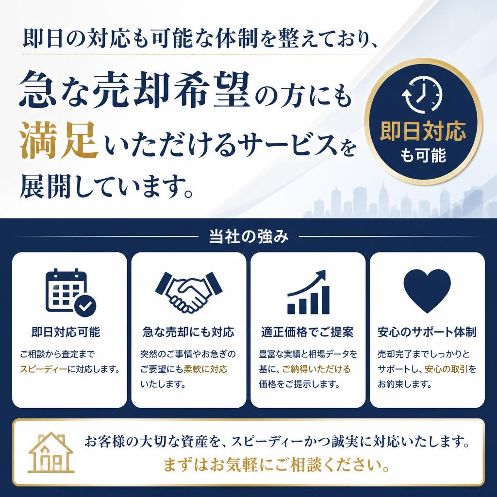 スピーディーな対応で安心