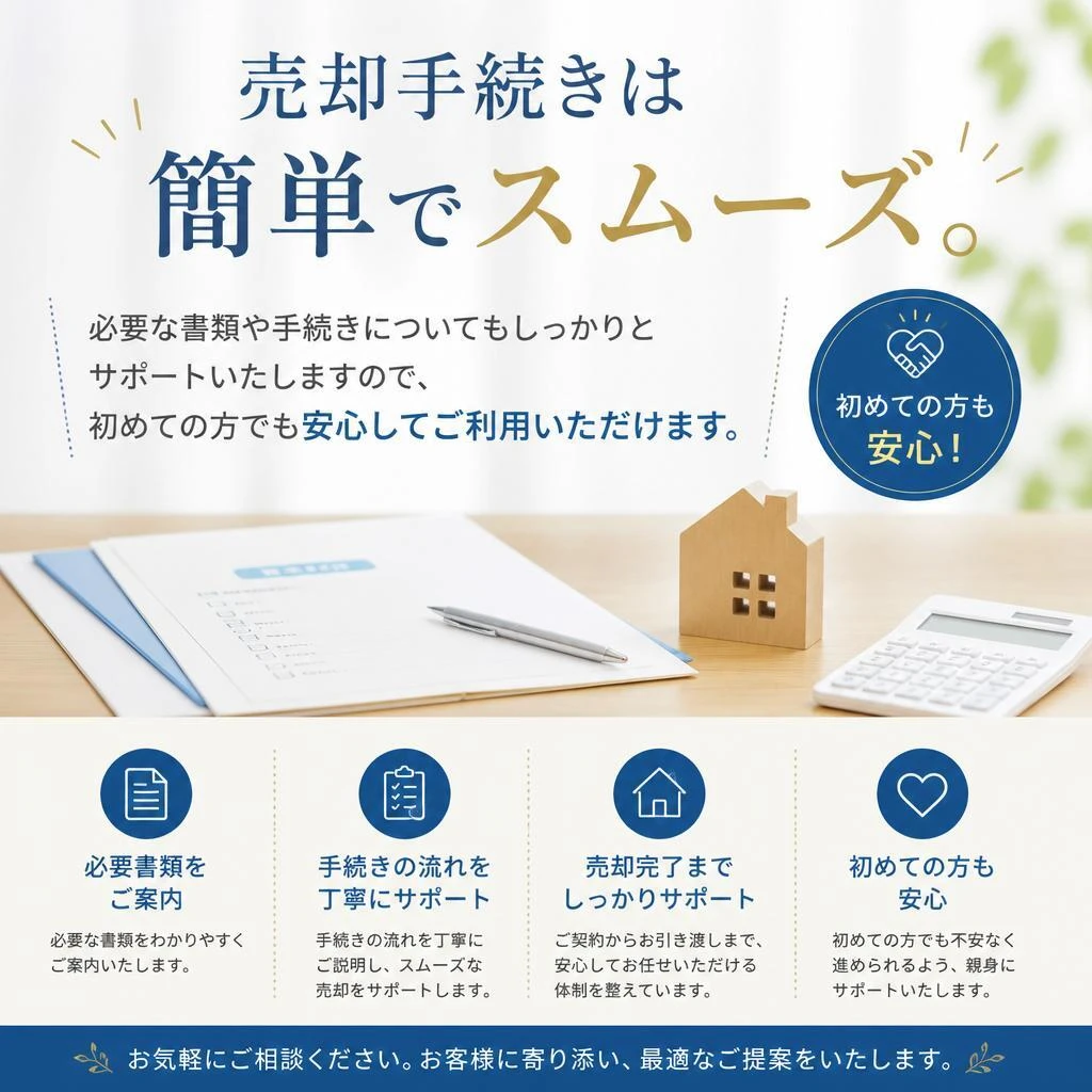 簡単・スピーディーな売却手続き