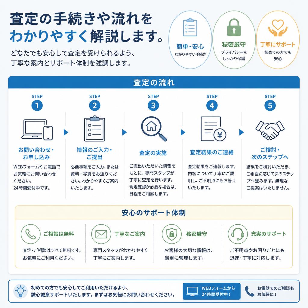 査定の流れ—安心・簡単・スピーディー—