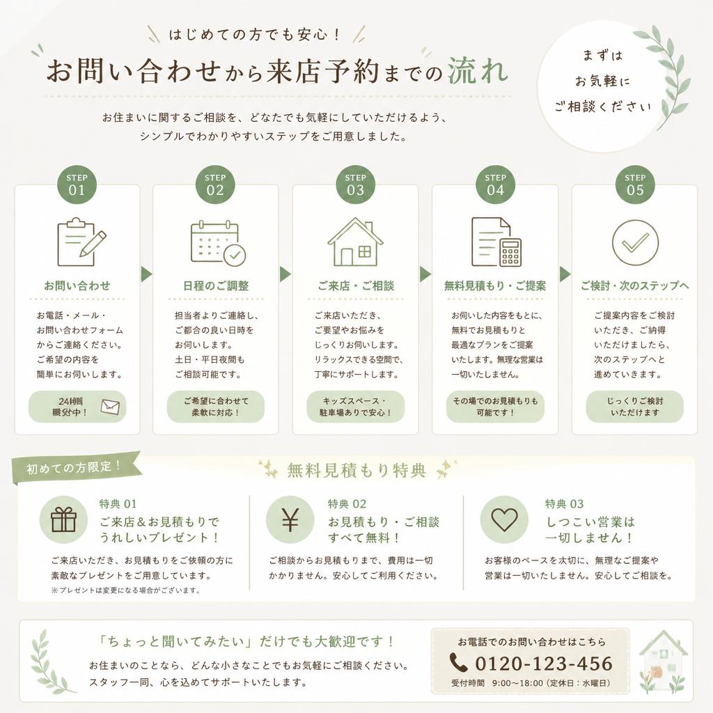 来店予約・無料見積もり