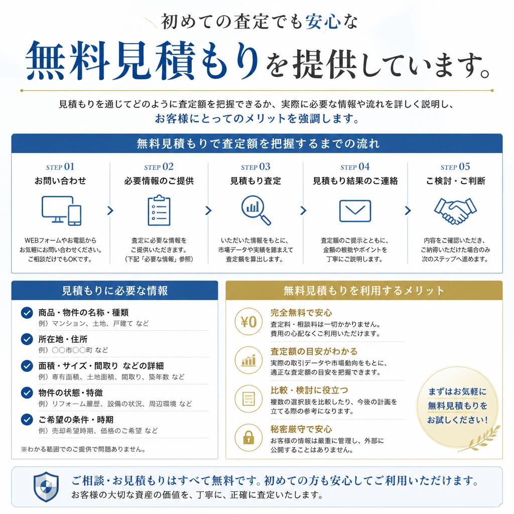 無料見積もりで安心感を！