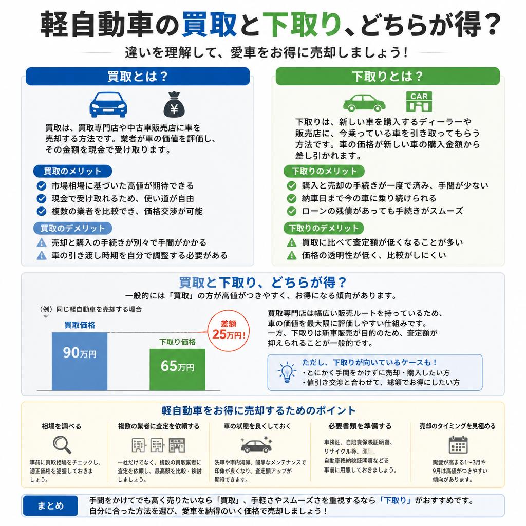 車買取と下取り価格の比較