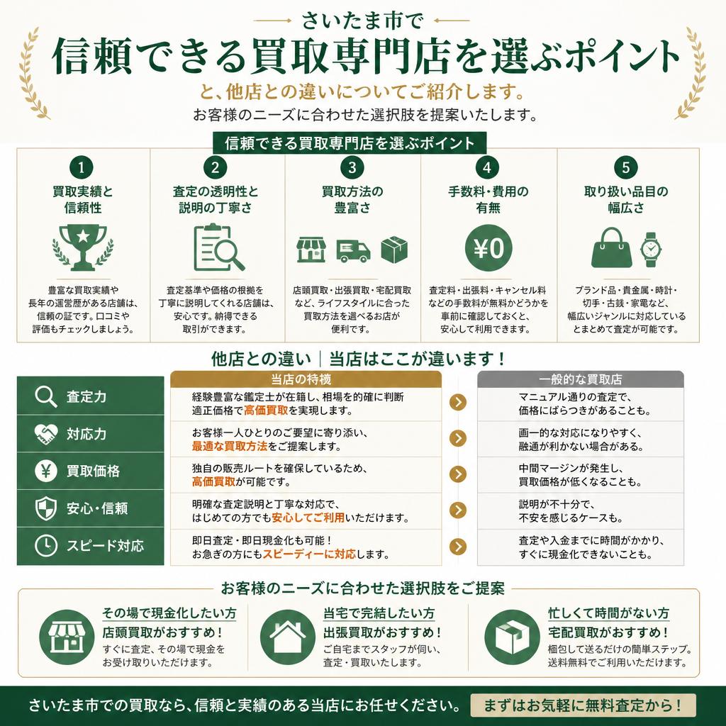 さいたま市での買取専門店の選び方
